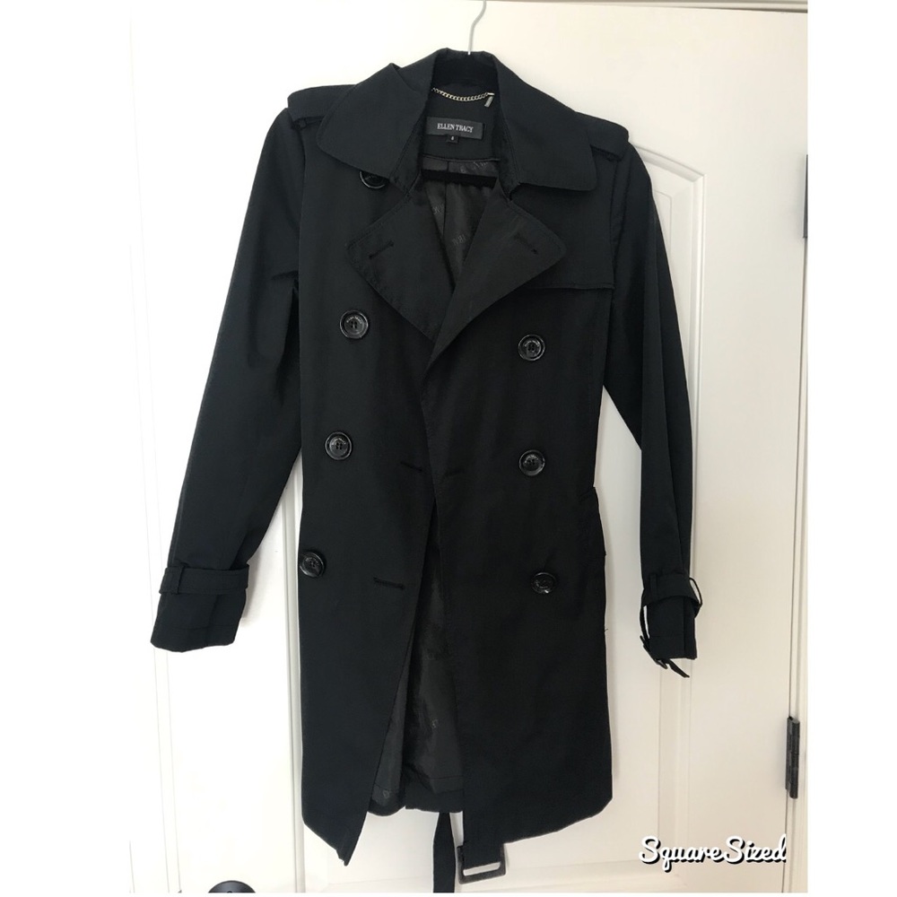Ellen Tracy Black Trench Coat